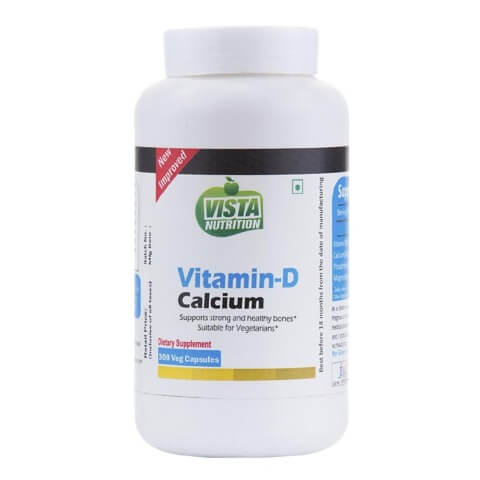 Vista Nutrition Vitamin-D & Calcium, Unflavoured 300 capsules Vista Nutrition Vitamin-D & Calcium, Unflavoured 300 capsules