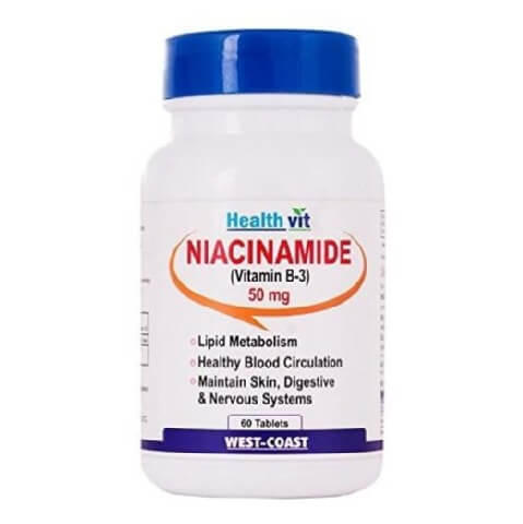 Healthvit Niacinamide (Vitamin B3) 50 mg, Unflavoured 60 tablet(s) Healthvit Niacinamide (Vitamin B3) 50 mg, Unflavoured 60 tablet(s)