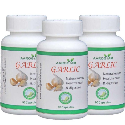 Aarogyam Garlic Capsules, 90 capsules - Pack of 3 Aarogyam Garlic Capsules, 90 capsules - Pack of 3