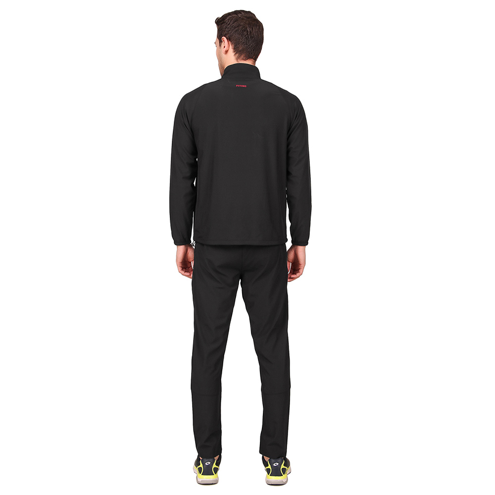 5 - Fitinc Men's Polycotton Regular Fit Track Suit with Two Zipper Pockets,  Black  XXL 