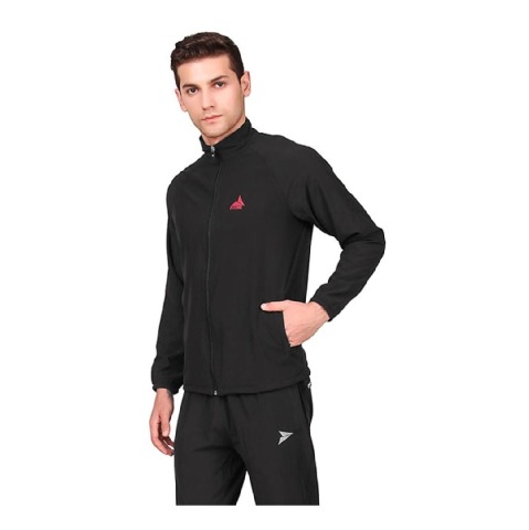 14 - Fitinc Men's Polycotton Regular Fit Track Suit with Two Zipper Pockets,  Black  Small 