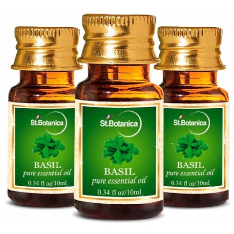 St.Botanica Pure Essential Oil - Pack of 3, 10 ml Basil St.Botanica Pure Essential Oil - Pack of 3, 10 ml Basil