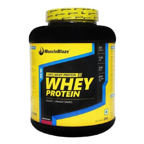 MuscleBlaze Whey Protein, 4.4 lb Strawberry Old