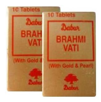 Dabur Brahmi Vati with Gold & Pearl, 10 tablet(s) - Pack of 2 Dabur Brahmi Vati with Gold & Pearl, 10 tablet(s) - Pack of 2