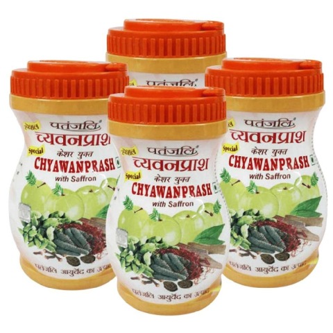 Patanjali Chyawanprash With Saffron - Pack of 4, 0.5 kg Patanjali Chyawanprash With Saffron - Pack of 4, 0.5 kg