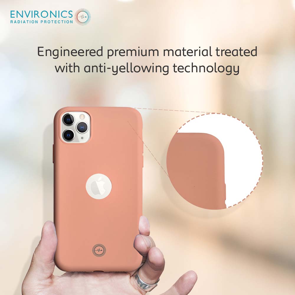 3 - Envirocover Silicon Back Cover for Apple iPhone XI Pro,  with Radiation Protection Technology (Pink) 