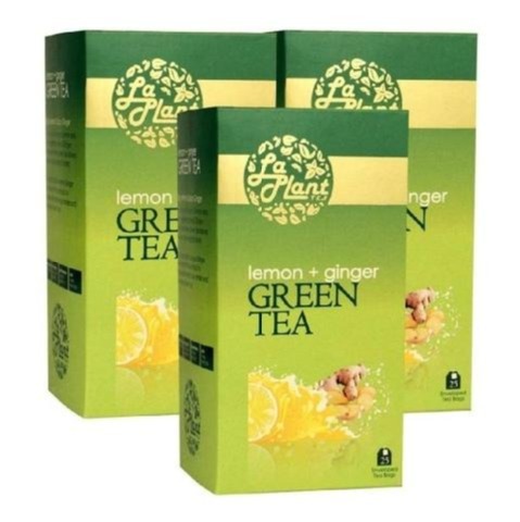 Laplant Green Tea, 25 Piece(s)/Pack Lemon & Ginger - Pack of 3 Laplant Green Tea, 25 Piece(s)/Pack Lemon & Ginger - Pack of 3