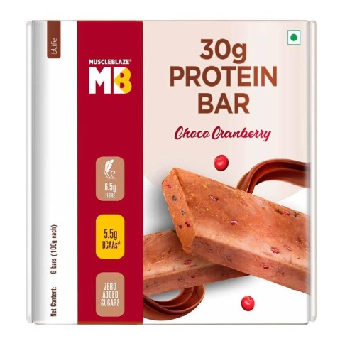 3 - MuscleBlaze Hi-Protein Bar (30g Protein) OP,  6 Piece(s)/Pack  Choco Cranberry 