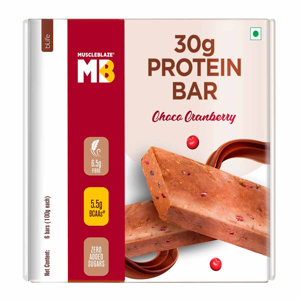 3 - MuscleBlaze Hi-Protein Bar (30g Protein) OP,  6 Piece(s)/Pack  Choco Cranberry 