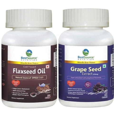 BestSource Nutrition For Heart Health Combo 2 - Flaxseed+ Grapeseed Extract BestSource Nutrition For Heart Health Combo 2 - Flaxseed+ Grapeseed Extract
