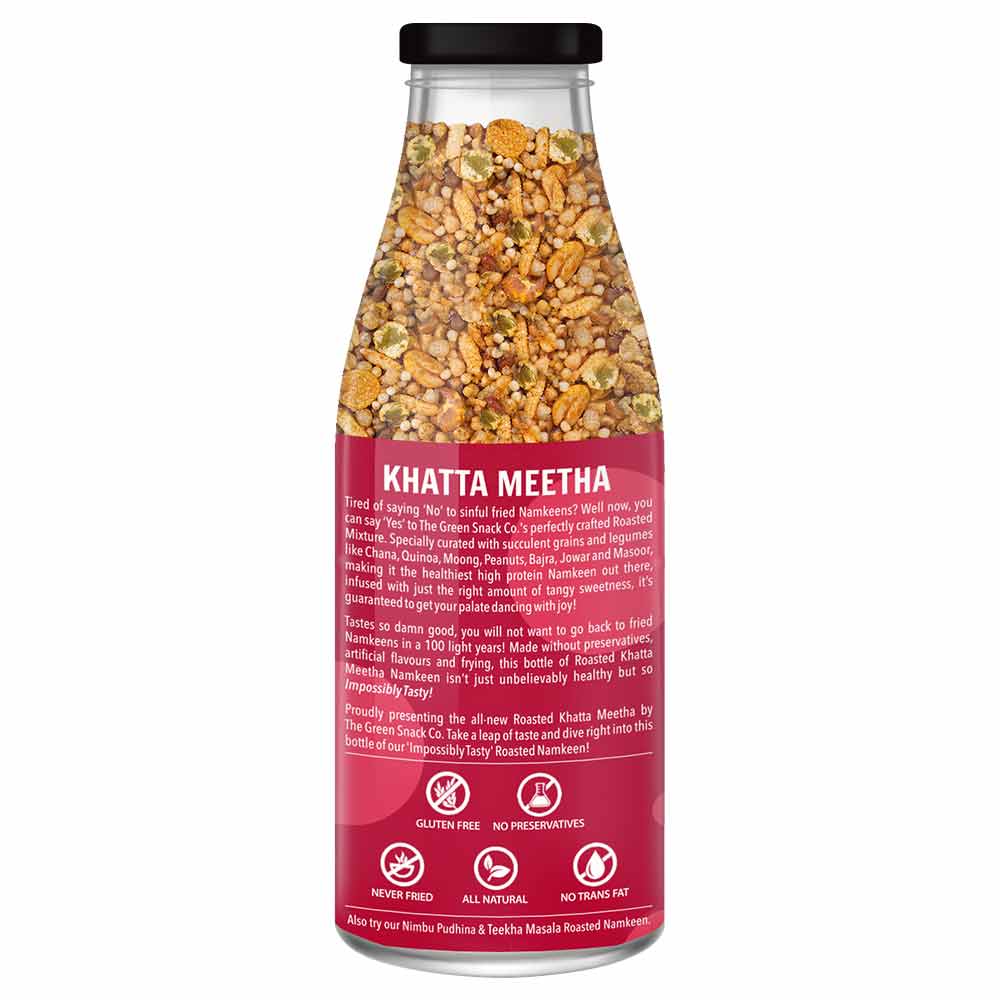 description - The Green Snack Co. Roasted Namkeen - Pack of 4,  Khatta Meetha  100 g 