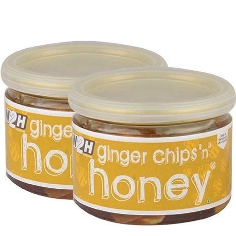 N2H Ginger chips 'n' Honey, Natural 300 g - Pack of 2 N2H Ginger chips 'n' Honey, Natural 300 g - Pack of 2