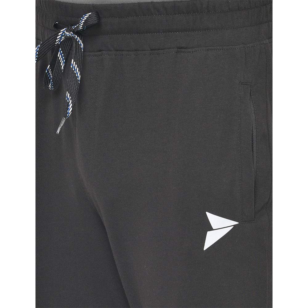3 - Fitinc White Striped Cotton Trackpant with Both Side Zipper,  Black  Medium 