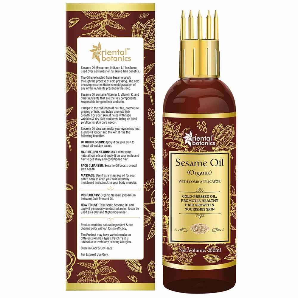 4 - Oriental Botanics Sesame Oil with Comb Applicator,  200 ml  for Hair and Skin Care 