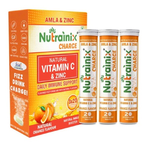 Nutrainix Charge Vitamin C, 20 tablet(s) Orange Pack of 3