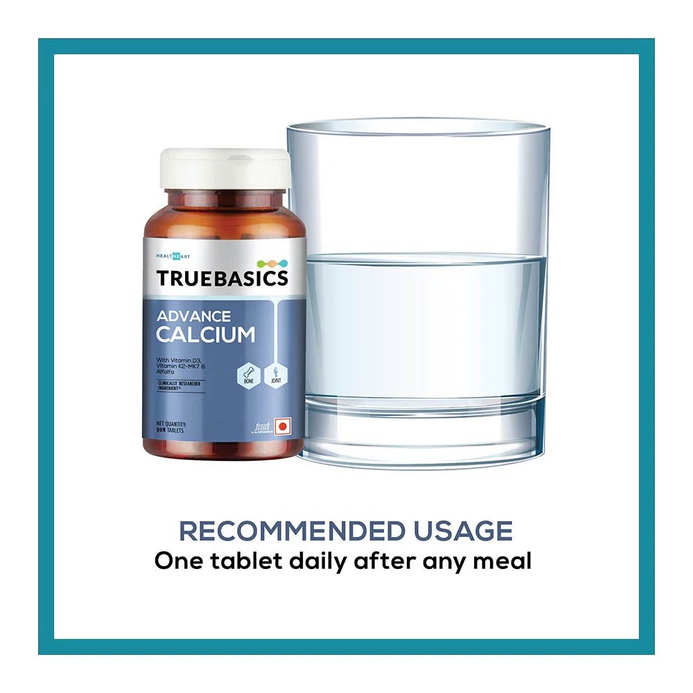 9 - TrueBasics Advance Calcium Vitamin D3 & K2MK7 OP,  90 tablet(s)  Unflavoured 