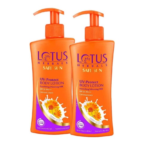 Lotus Herbals Safe Sun UV Protected Body Lotion, 250 ml Dry Skin - Pack of 2 Lotus Herbals Safe Sun UV Protected Body Lotion, 250 ml Dry Skin - Pack of 2