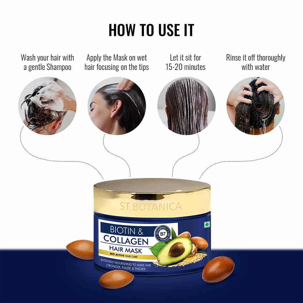 7 - St.Botanica Biotin & Collagen Hair Mask,  200 ml  for All Hair Types 