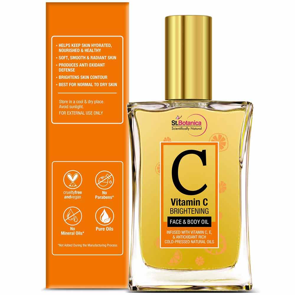 8 - St.Botanica Vitamin C Brightening Face & Body Oil,  100 ml  for All Skin Types 