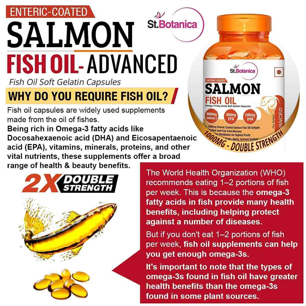 4 - St.Botanica Salmon Fish Oil 1000mg Advanced,  60 softgels 