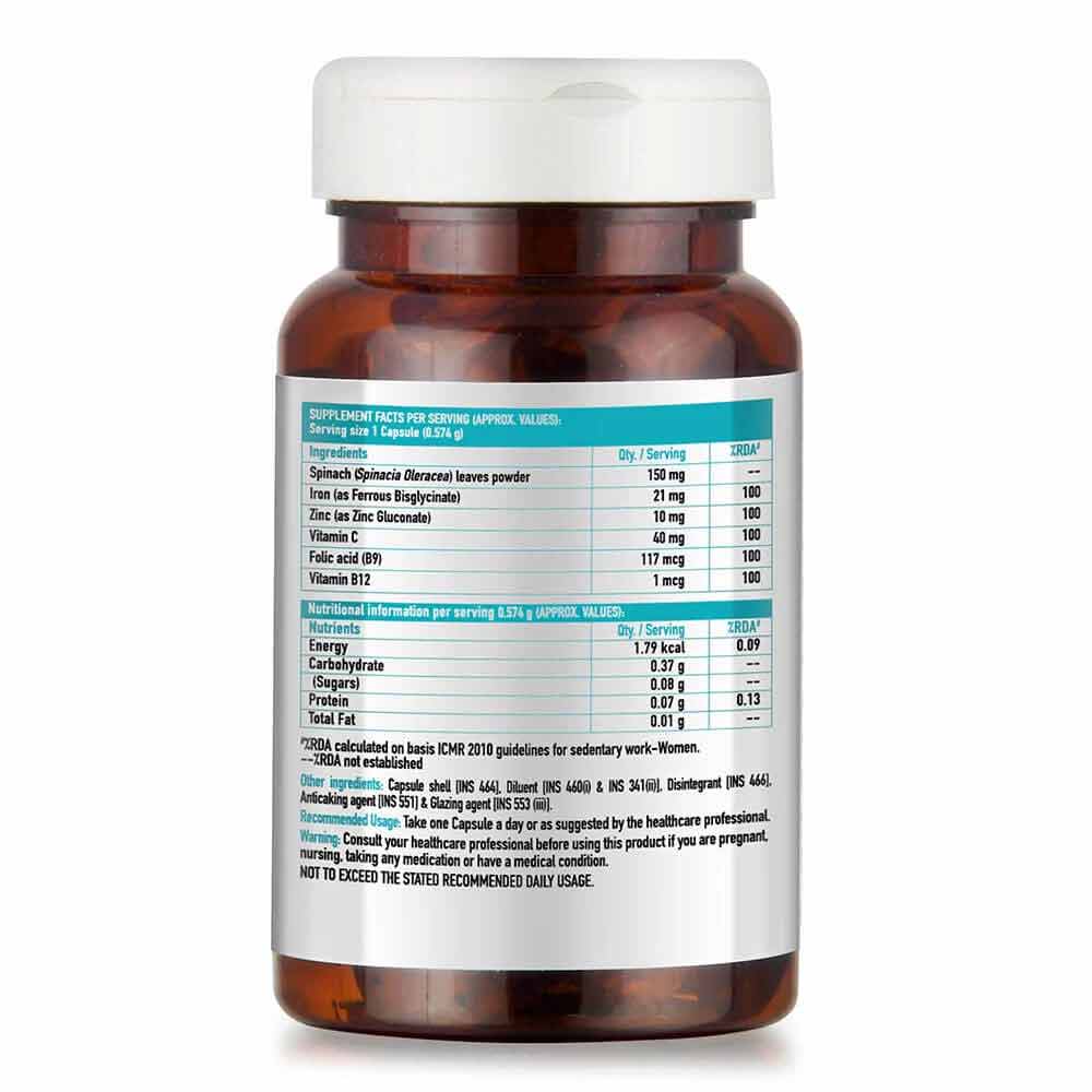 1 - HealthKart Iron + Folic Acid OP,  60 capsules 