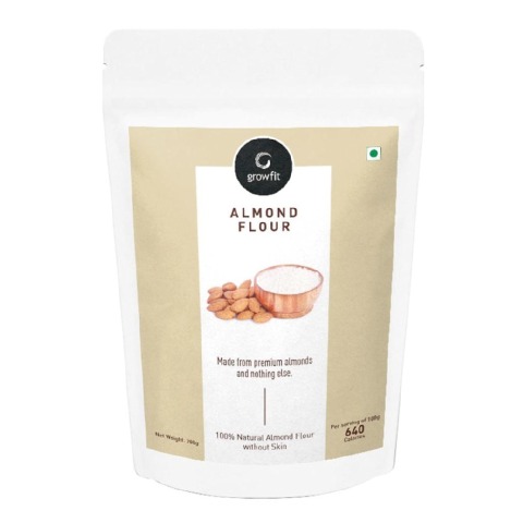 1 - GrowFit 100% Natural Almond Flour without Skin,  Unflavoured  200 g 