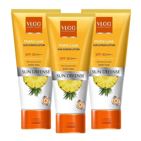 VLCC Matte Look Sun Screen Lotion SFP 30 - Pack of 3, 30 g Sun Defense VLCC Matte Look Sun Screen Lotion SFP 30 - Pack of 3, 30 g Sun Defense