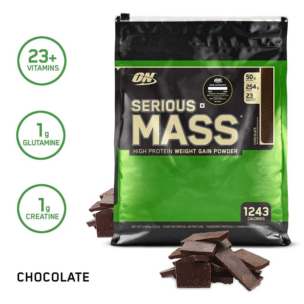 7 - ON (Optimum Nutrition) Serious Mass Weight Gainer Powder,  12 lb  Chocolate 
