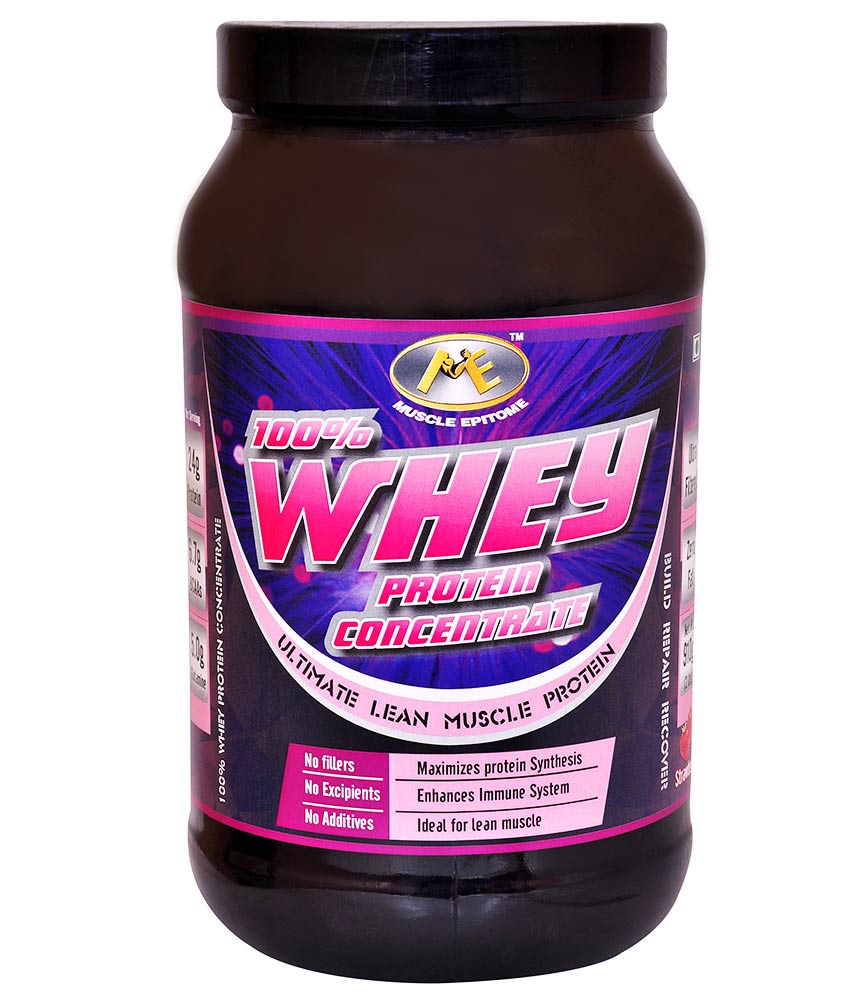 Muscle Epitome 100% Whey Protein Concentrate,  2 lb  Strawberry 