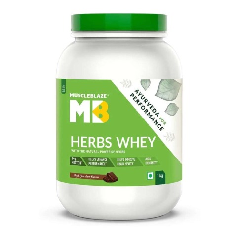 1 - MuscleBlaze Herbs Whey OP,  2.2 lb  Rich Chocolate 