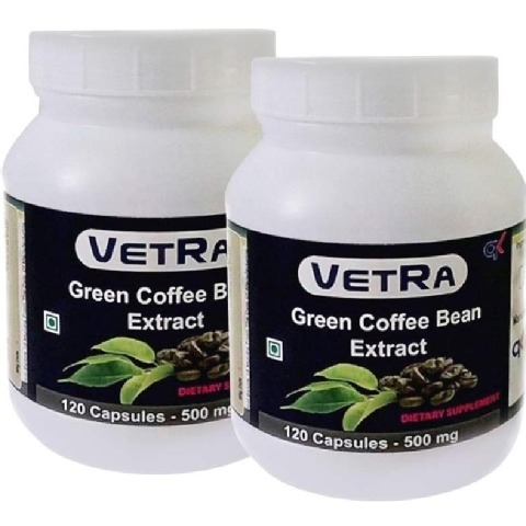 Vetra Green Coffee Bean Extract (500 mg) - Pack of 2 120 capsules Vetra Green Coffee Bean Extract (500 mg) - Pack of 2 120 capsules