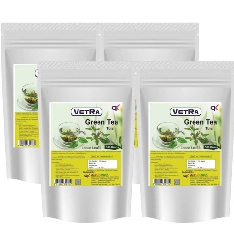 Vetra Tulsi Green Tea Loose Leaf - Pack of 4 0.1 kg Unflavoured Vetra Tulsi Green Tea Loose Leaf - Pack of 4 0.1 kg Unflavoured