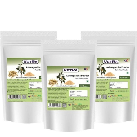 Vetra Ashwagandha Powder - Pack of 3 0.1 kg Vetra Ashwagandha Powder - Pack of 3 0.1 kg