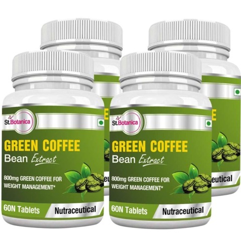 St.Botanica Green Coffee Bean Extract (800 mg), 4 Piece(s)/Pack St.Botanica Green Coffee Bean Extract (800 mg), 4 Piece(s)/Pack