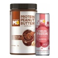MB High Protein Peanut Butter 750 g Dark Chocolate Creamy with Sparkling Protein Water, Mixed Berry 250 ml