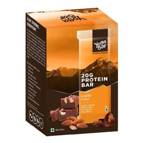Yogabars Protein Bar, 6 Piece(s)/Pack Almond Fudge Yogabars Protein Bar, 6 Piece(s)/Pack Almond Fudge