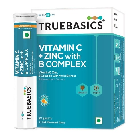 1 - TrueBasics Vitamin C + Zinc with B Complex,  60 tablet(s)  Orange 