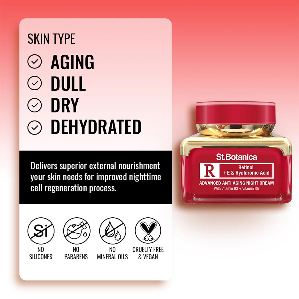 5 - St.Botanica Retinol Advanced Anti Aging Night Cream,  50 g  for All Skin Types 