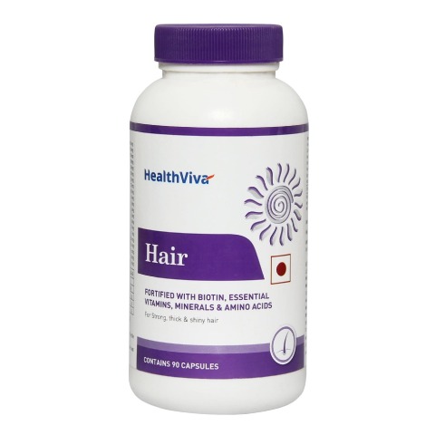 HealthViva Hair with Biotin, Unflavoured 90 capsules HealthViva Hair with Biotin, Unflavoured 90 capsules