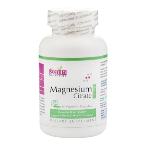 Zenith Nutrition Magnesium Citrate (330 mg),  Unflavoured  60 capsules 