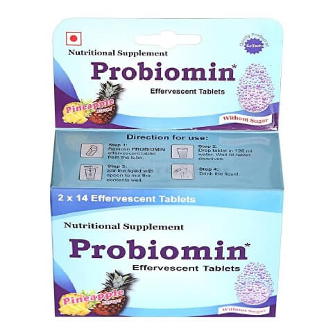 Probiomin Lactobacillus and Vitamin B complex Effervescent,  Pineapple  28 tablet(s) 