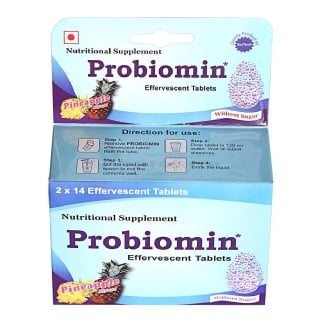 Probiomin Lactobacillus and Vitamin B complex Effervescent, Pineapple 28 tablet(s)
