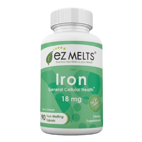 EZ Melts Iron 18 mg,  90 tablet(s) 