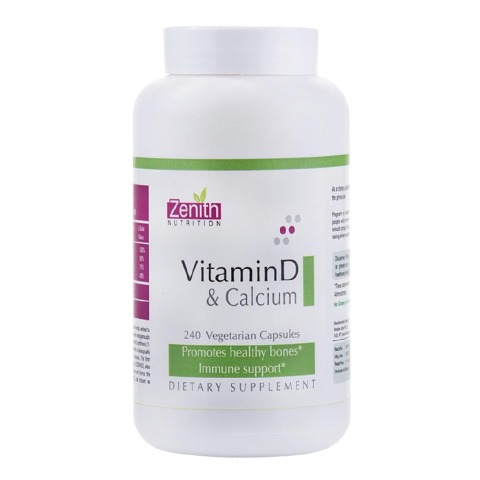 Zenith Nutrition Vitamin D & Calcium, Unflavoured 240 capsules