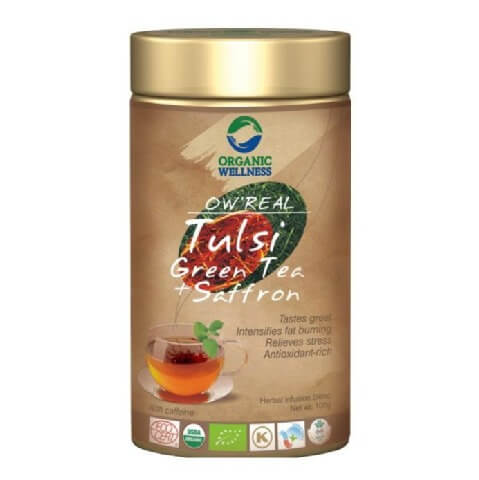 Organic Wellness OW' Real Tulsi Green Tea+Saffron,  0.100 kg  Natural 