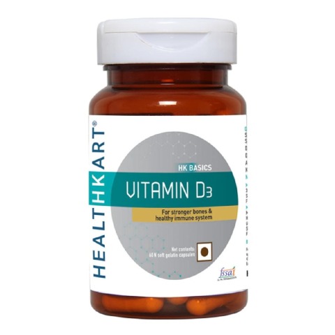HealthKart Vitamin D3, 60 capsules HealthKart Vitamin D3, 60 capsules