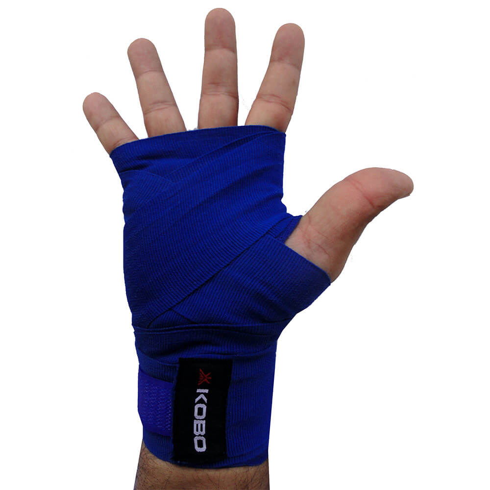 KOBO Boxing Hand Wrap Straps (WTA-15),  Blue  Free Size 