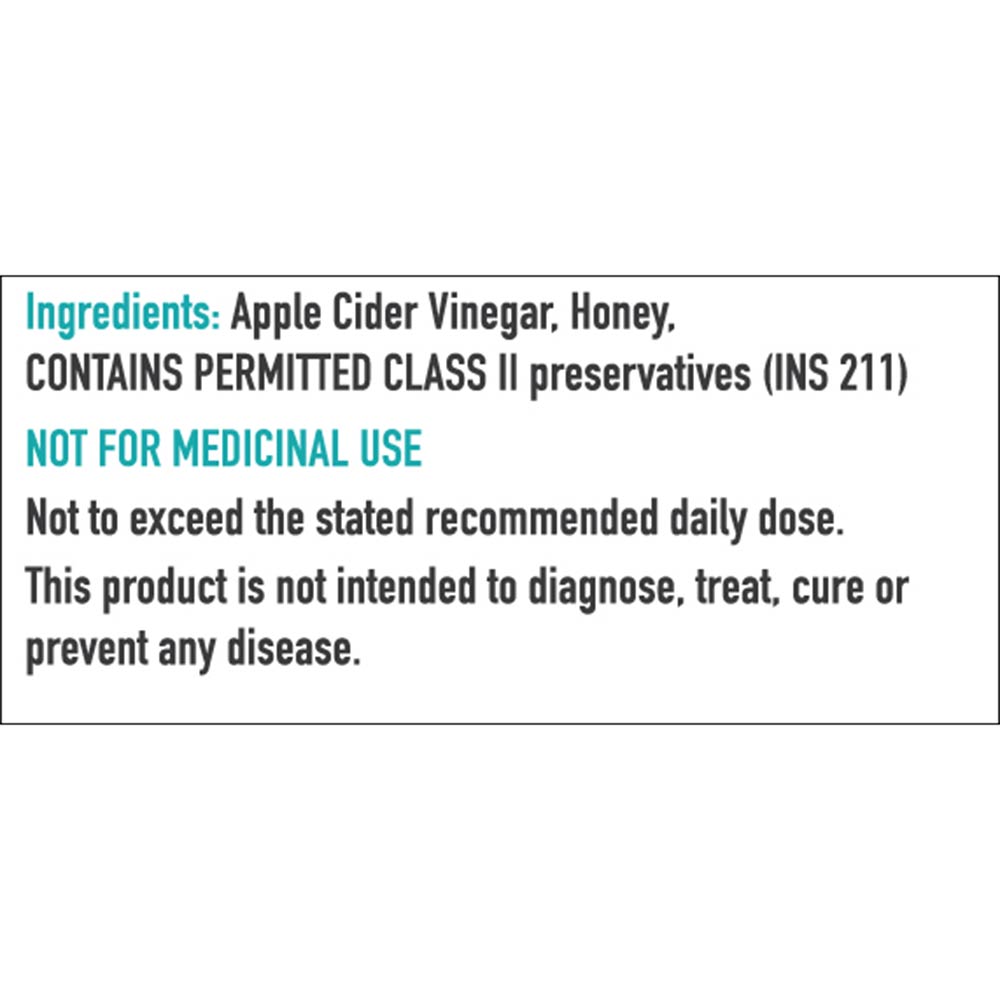 ingredients - HealthKart Apple Cider Vinegar with Honey,  0.5 L  Honey GT Liquidation 