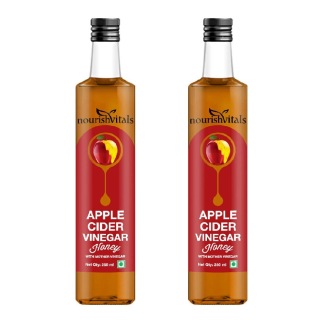 NourishVitals Apple Cider Vinegar with Mother, 0.250 L Honey (Pack of 2)