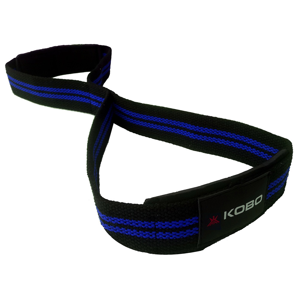 KOBO Figure 8 Neoprene-Padded Lifting Straps (WTA-33),  Blue  Free Size 